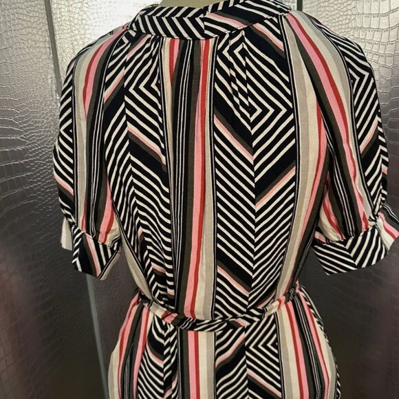 Almost Famous Broadway Costume Piece-Vintage Chevron Stripe Dress Size Small - Picture 5 of 9